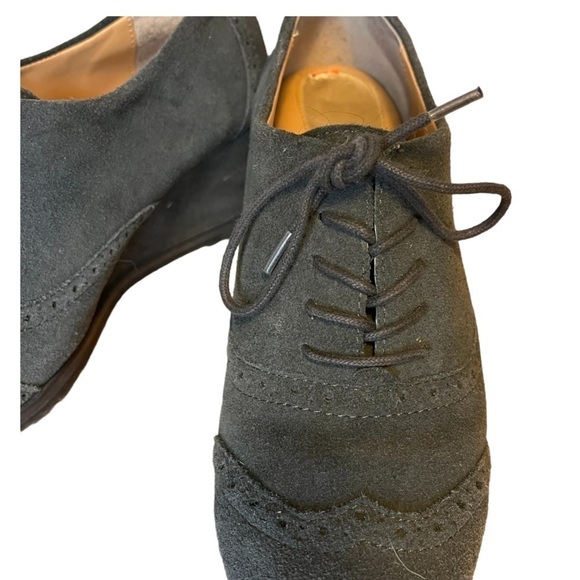 ELLEN Tracy Active Tobin Wedge Suede Leather Loafer in Grey - Picture 4 of 8